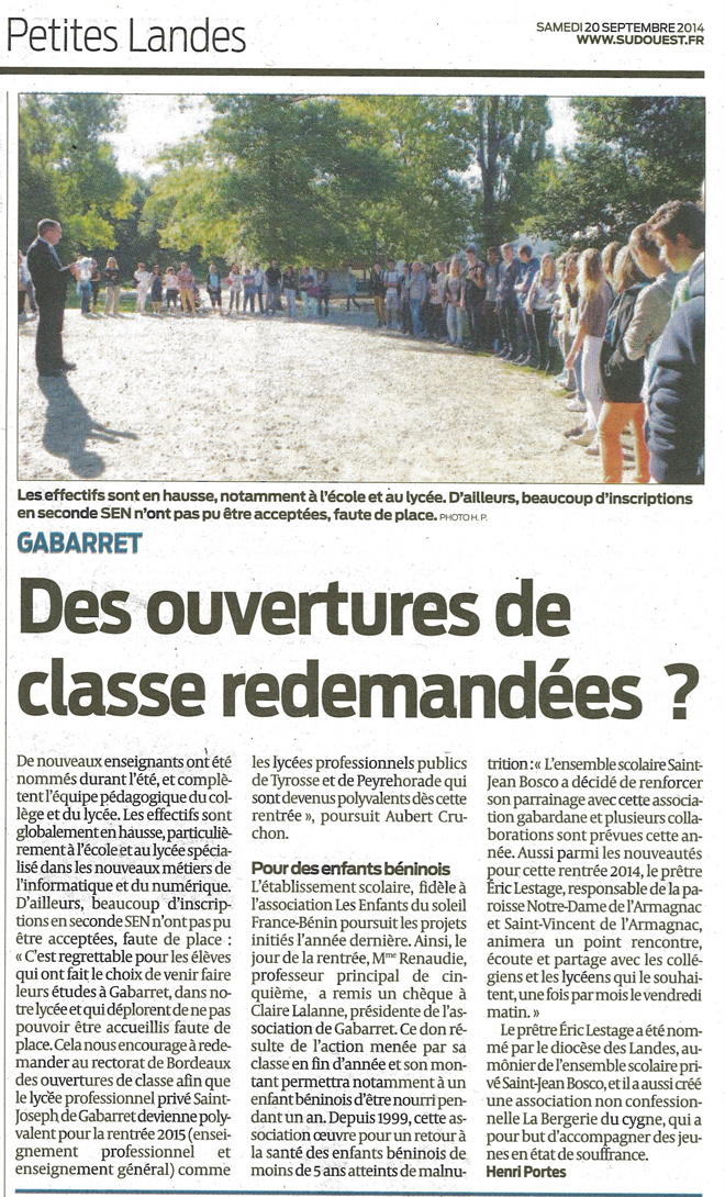 ARTICLERENTREE2014SUDOUEST